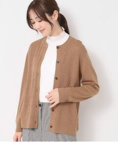 CORDIER / コルディア カーディガン・ボレロ | 【M～3Lサイズ／アンサンブル】スーパーマイフィル60 編柄丸首カーディガン