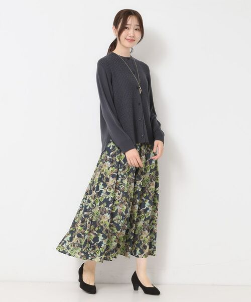 CORDIER / コルディア カーディガン・ボレロ | 【M～3Lサイズ／アンサンブル】スーパーマイフィル60 編柄丸首カーディガン | 詳細10