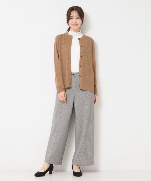 CORDIER / コルディア カーディガン・ボレロ | 【M～3Lサイズ／アンサンブル】スーパーマイフィル60 編柄丸首カーディガン | 詳細13