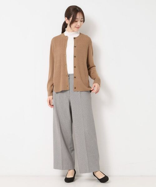 CORDIER / コルディア カーディガン・ボレロ | 【M～3Lサイズ／アンサンブル】スーパーマイフィル60 編柄丸首カーディガン | 詳細14