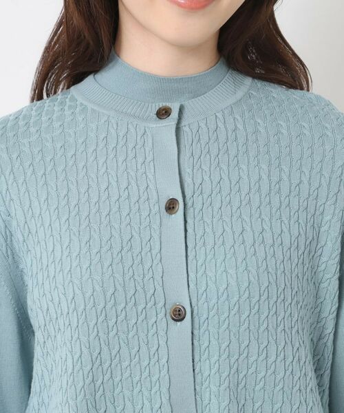 CORDIER / コルディア カーディガン・ボレロ | 【M～3Lサイズ／アンサンブル】スーパーマイフィル60 編柄丸首カーディガン | 詳細4