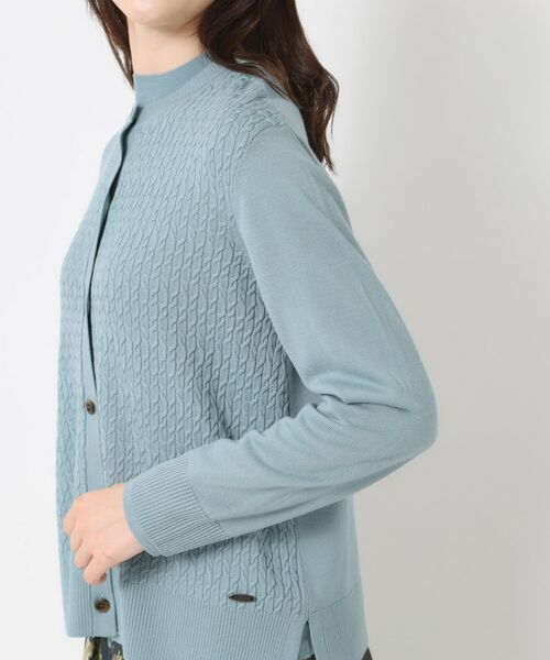 CORDIER / コルディア カーディガン・ボレロ | 【M～3Lサイズ／アンサンブル】スーパーマイフィル60 編柄丸首カーディガン | 詳細5