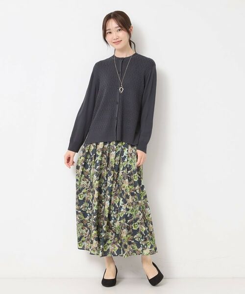 CORDIER / コルディア カーディガン・ボレロ | 【M～3Lサイズ／アンサンブル】スーパーマイフィル60 編柄丸首カーディガン | 詳細9