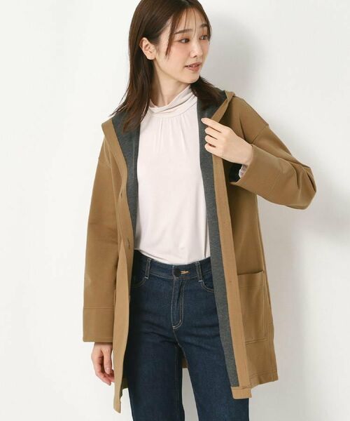 CORDIER / コルディア カーディガン・ボレロ | 【M~4Lサイズ】ソニアソフトジャージフーディコーディガン(ピンクベージュ(053))