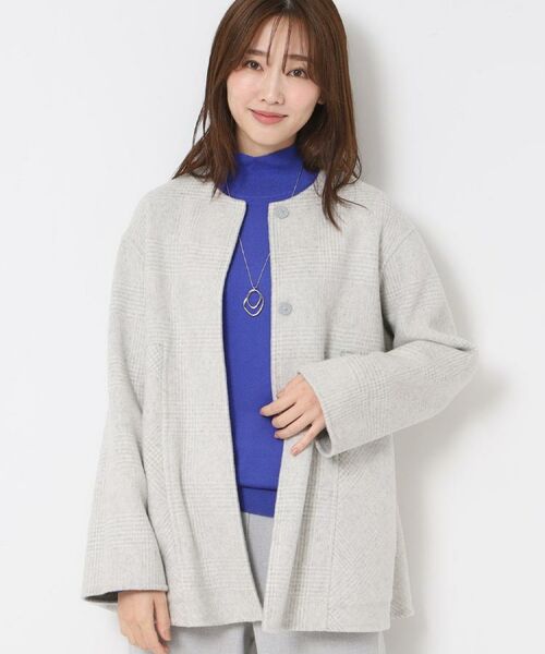 CORDIER / コルディア その他アウター | 【M~4Lサイズ/リバーシブル】ジーロンラムリバーコート(ライトグレー(211))