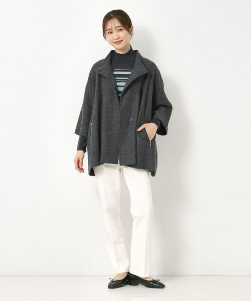 CORDIER / コルディア その他アウター | 【M～3Lサイズ】ソニアウールジャージポンチョ風ジャケット | 詳細10