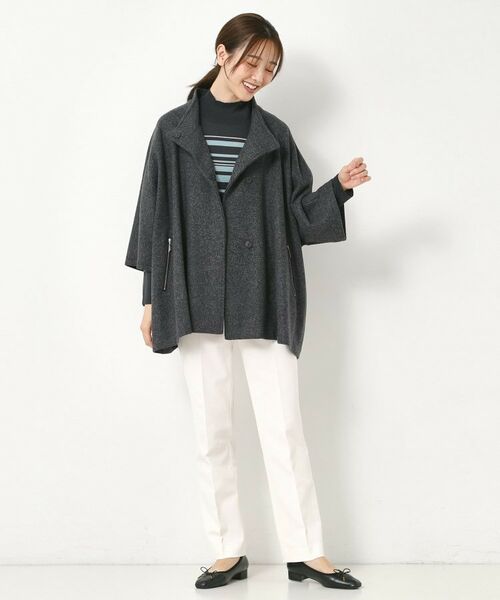 CORDIER / コルディア その他アウター | 【M～3Lサイズ】ソニアウールジャージポンチョ風ジャケット | 詳細11