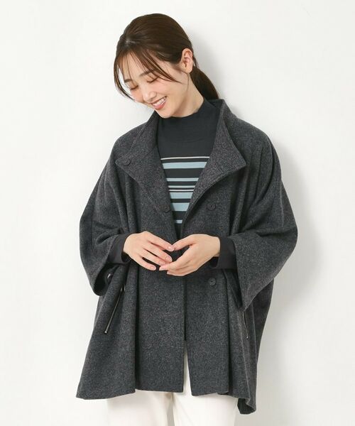 CORDIER / コルディア その他アウター | 【M～3Lサイズ】ソニアウールジャージポンチョ風ジャケット | 詳細9