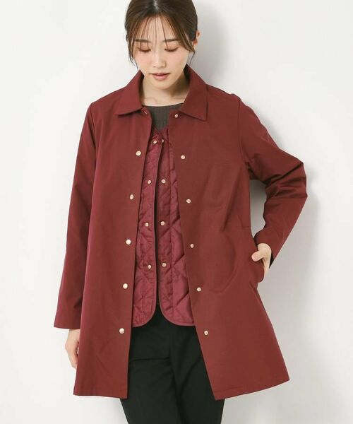 CORDIER / コルディア ステンカラーコート | 3シーズン着られるブライトアウター/取り外し可能ライナー付(ボルドー(064))