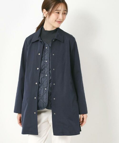 CORDIER / コルディア ステンカラーコート | 3シーズン着られるブライトアウター/取り外し可能ライナー付(ネイビー(093))