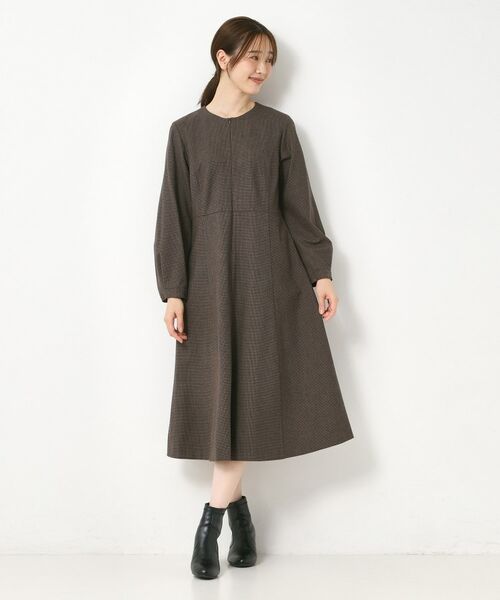 CORDIER / コルディア ミニ丈・ひざ丈ワンピース | 【M～3Lサイズ／セットアップ可／ストレッチ】ツイード調ワンピース | 詳細13