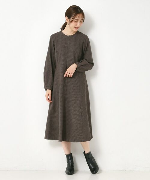 CORDIER / コルディア ミニ丈・ひざ丈ワンピース | 【M～3Lサイズ／セットアップ可／ストレッチ】ツイード調ワンピース | 詳細14