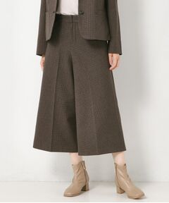 CORDIER / コルディア ショート・ハーフ・半端丈パンツ | 【M～4Lサイズ／セットアップ可／ストレッチ】ツイード調ガウチョパンツ