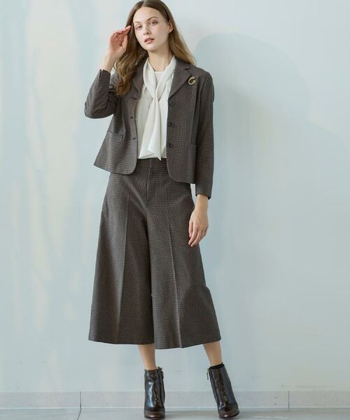 CORDIER / コルディア ショート・ハーフ・半端丈パンツ | 【M～4Lサイズ／セットアップ可／ストレッチ】ツイード調ガウチョパンツ | 詳細23