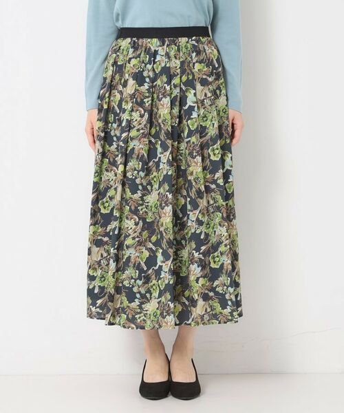CORDIER / コルディア ロング・マキシ丈スカート | 【S～3Lサイズ／セットアップ】レーヌプリントスカート | 詳細1