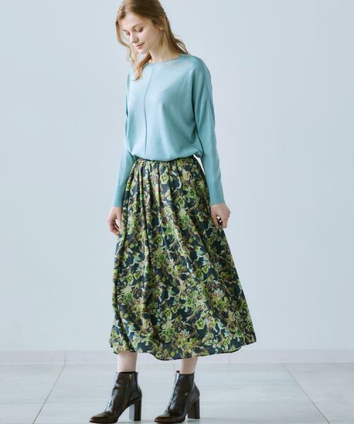 CORDIER / コルディア ロング・マキシ丈スカート | 【S～3Lサイズ／セットアップ】レーヌプリントスカート | 詳細14