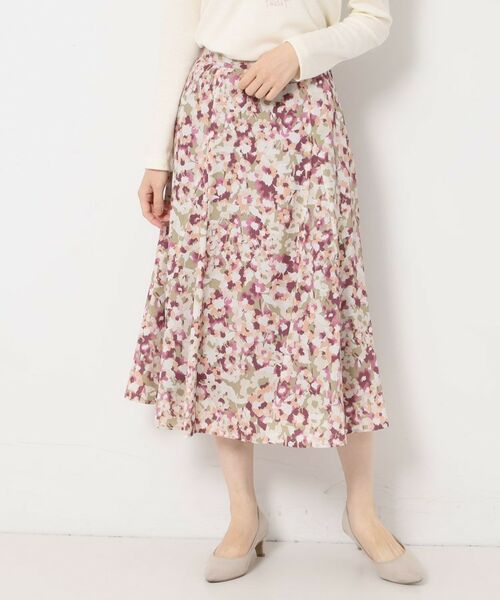 CORDIER / コルディア スカート | 【S~3Lサイズ/セットアップ】ソニアフラワープリント セミフレアスカート | 詳細12