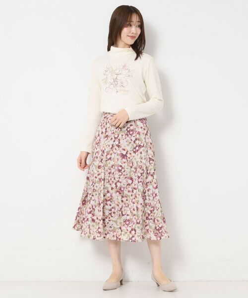 CORDIER / コルディア スカート | 【S~3Lサイズ/セットアップ】ソニアフラワープリント セミフレアスカート | 詳細14