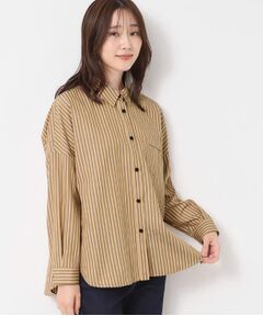 CORDIER / コルディア シャツ・ブラウス | 【M～3Lサイズ】ブレンドストライプ オーバーシャツ