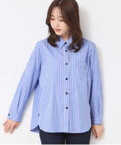 CORDIER / コルディア シャツ・ブラウス | 【M～3Lサイズ】ブレンドストライプ オーバーシャツ