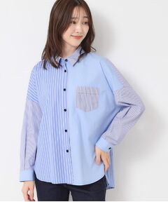 CORDIER / コルディア シャツ・ブラウス | 【M～3Lサイズ】ブレンドストライプ オーバーシャツ