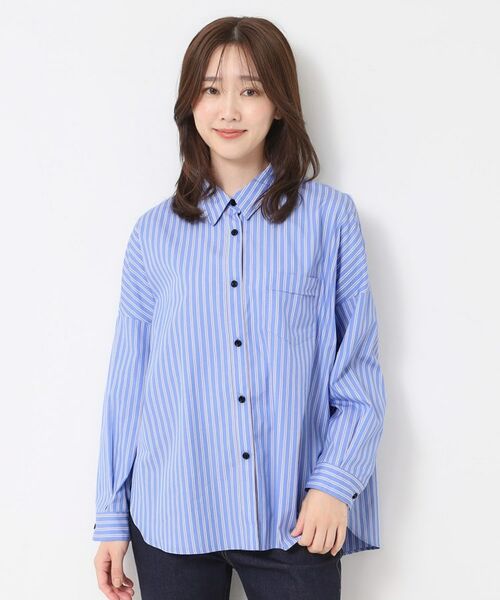 CORDIER / コルディア シャツ・ブラウス | 【M～3Lサイズ】ブレンドストライプ オーバーシャツ | 詳細11