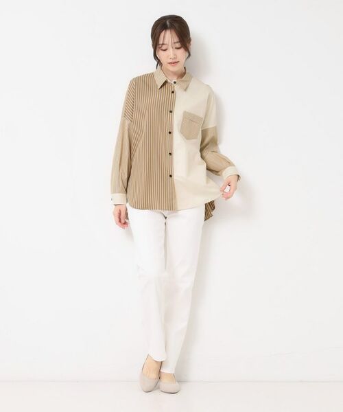 CORDIER / コルディア シャツ・ブラウス | 【M～3Lサイズ】ブレンドストライプ オーバーシャツ | 詳細18