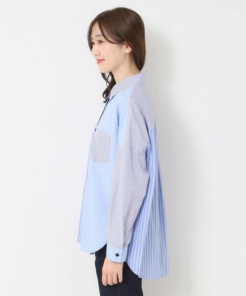 CORDIER / コルディア シャツ・ブラウス | 【M～3Lサイズ】ブレンドストライプ オーバーシャツ | 詳細2
