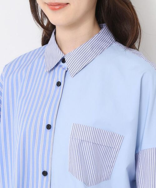 CORDIER / コルディア シャツ・ブラウス | 【M～3Lサイズ】ブレンドストライプ オーバーシャツ | 詳細4
