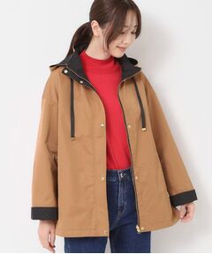 CORDIER / コルディア レザーブルゾン・ジャケット | 【リバーシブル／フード取り外し可／M～3Lサイズ】タフタ＆ジャカードバイカラーコート