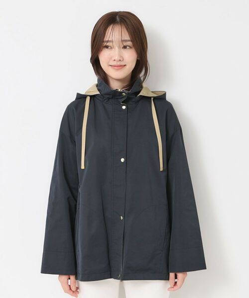 CORDIER / コルディア レザーブルゾン・ジャケット | 【リバーシブル／フード取り外し可／M～3Lサイズ】タフタ＆ジャカードバイカラーコート | 詳細1