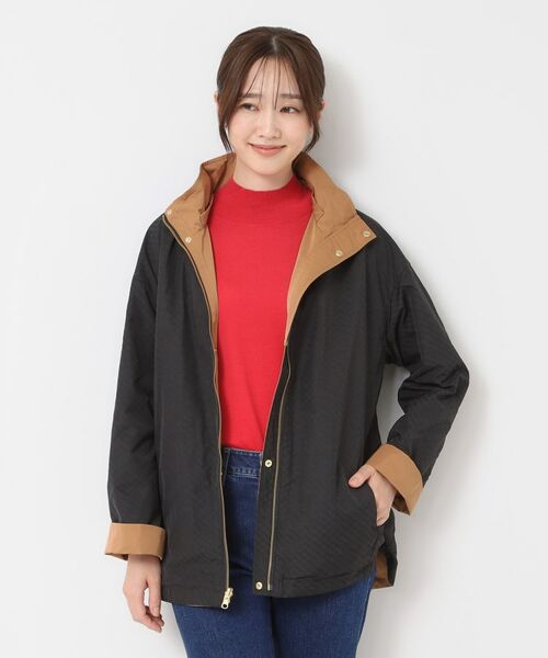 CORDIER / コルディア レザーブルゾン・ジャケット | 【リバーシブル／フード取り外し可／M～3Lサイズ】タフタ＆ジャカードバイカラーコート | 詳細18