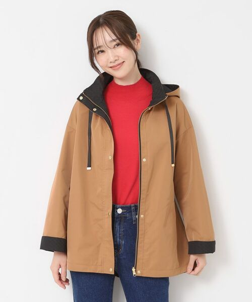 CORDIER / コルディア レザーブルゾン・ジャケット | 【リバーシブル／フード取り外し可／M～3Lサイズ】タフタ＆ジャカードバイカラーコート | 詳細19