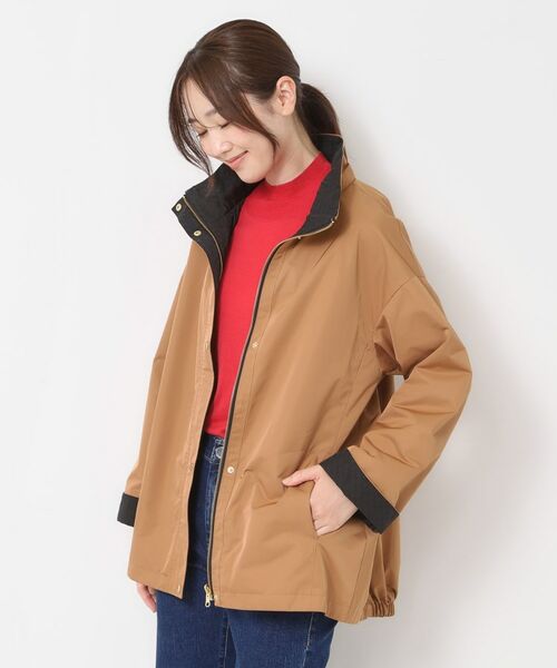 CORDIER / コルディア レザーブルゾン・ジャケット | 【リバーシブル／フード取り外し可／M～3Lサイズ】タフタ＆ジャカードバイカラーコート | 詳細20