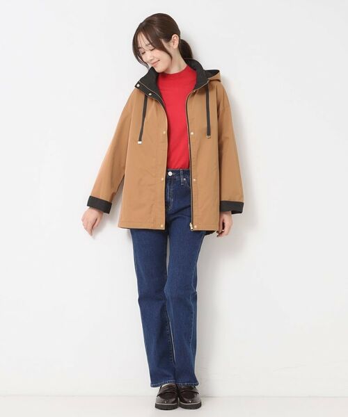 CORDIER / コルディア レザーブルゾン・ジャケット | 【リバーシブル／フード取り外し可／M～3Lサイズ】タフタ＆ジャカードバイカラーコート | 詳細21