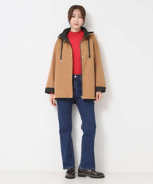 CORDIER / コルディア レザーブルゾン・ジャケット | 【リバーシブル／フード取り外し可／M～3Lサイズ】タフタ＆ジャカードバイカラーコート | 詳細22