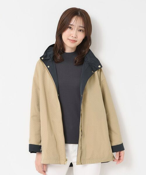 CORDIER / コルディア レザーブルゾン・ジャケット | 【リバーシブル／フード取り外し可／M～3Lサイズ】タフタ＆ジャカードバイカラーコート | 詳細25