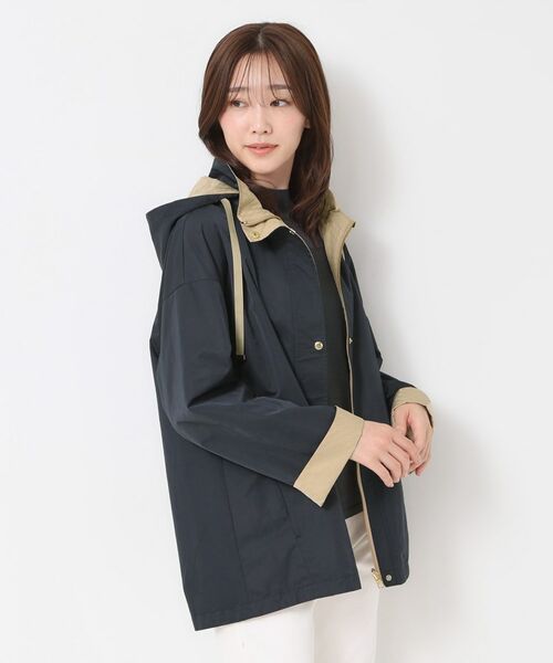 CORDIER / コルディア レザーブルゾン・ジャケット | 【リバーシブル／フード取り外し可／M～3Lサイズ】タフタ＆ジャカードバイカラーコート | 詳細26