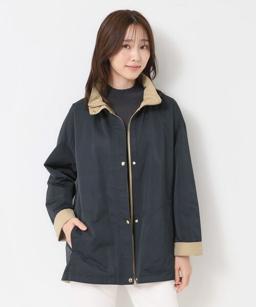 CORDIER / コルディア レザーブルゾン・ジャケット | 【リバーシブル／フード取り外し可／M～3Lサイズ】タフタ＆ジャカードバイカラーコート | 詳細27