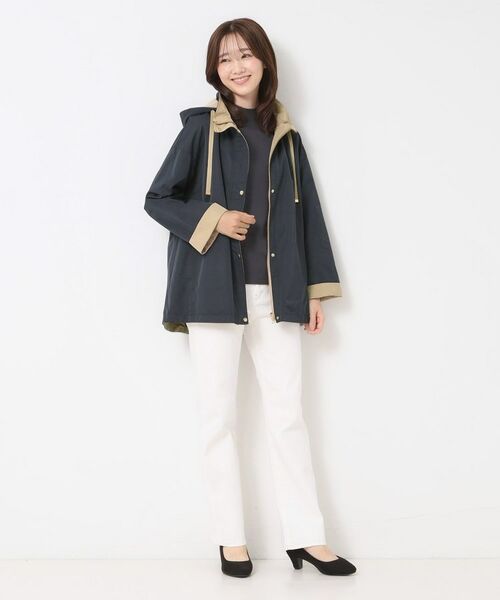 CORDIER / コルディア レザーブルゾン・ジャケット | 【リバーシブル／フード取り外し可／M～3Lサイズ】タフタ＆ジャカードバイカラーコート | 詳細29