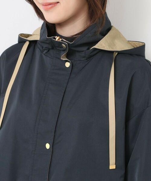 CORDIER / コルディア レザーブルゾン・ジャケット | 【リバーシブル／フード取り外し可／M～3Lサイズ】タフタ＆ジャカードバイカラーコート | 詳細4