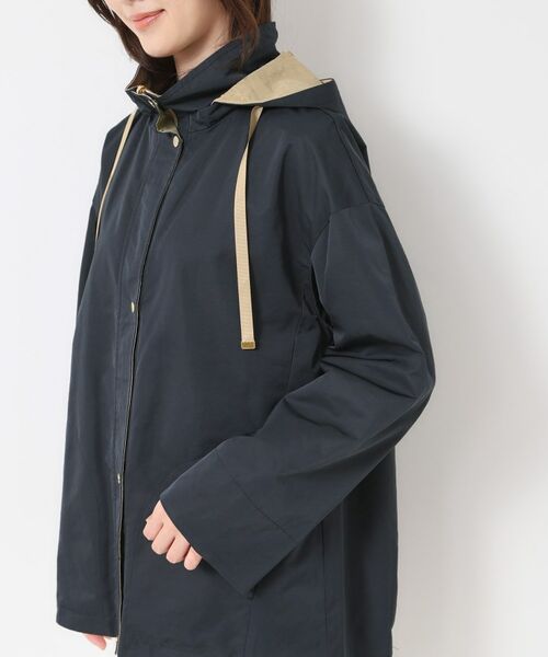 CORDIER / コルディア レザーブルゾン・ジャケット | 【リバーシブル／フード取り外し可／M～3Lサイズ】タフタ＆ジャカードバイカラーコート | 詳細5