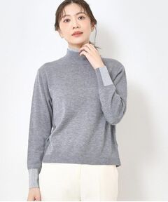 CORDIER / コルディア ニット・セーター | 配色衿ハイネックプルオーバーニット
