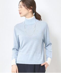 CORDIER / コルディア ニット・セーター | 配色衿ハイネックプルオーバーニット