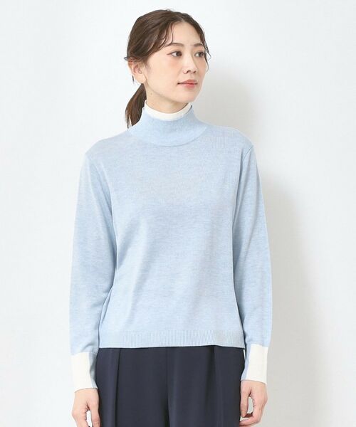 CORDIER / コルディア ニット・セーター | 配色衿ハイネックプルオーバーニット | 詳細1