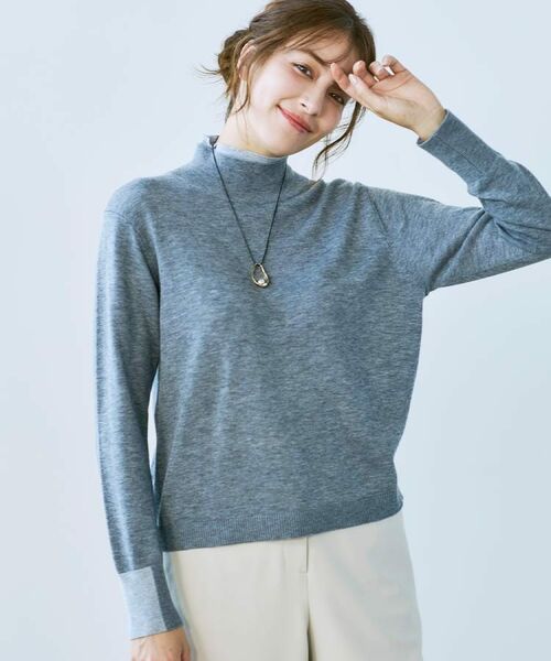 CORDIER / コルディア ニット・セーター | 配色衿ハイネックプルオーバーニット | 詳細28