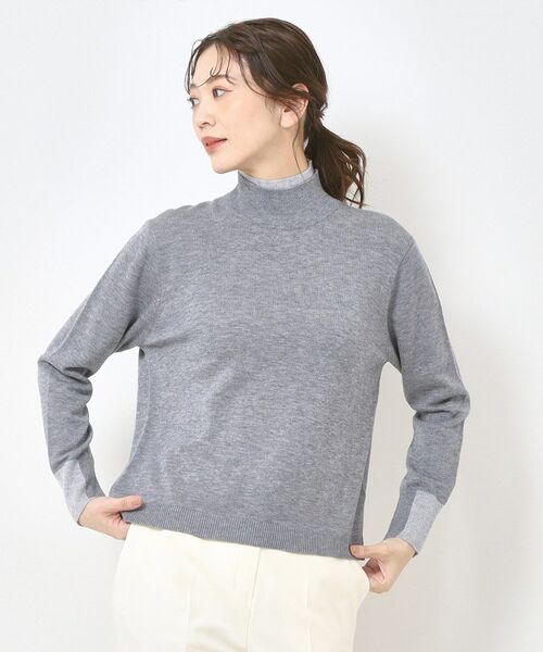 CORDIER / コルディア ニット・セーター | 配色衿ハイネックプルオーバーニット | 詳細7