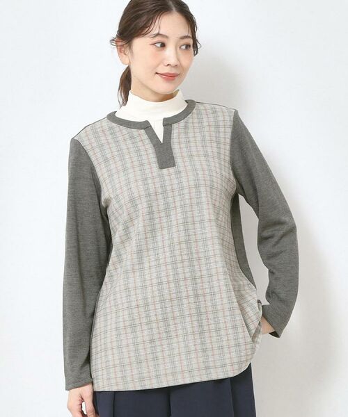 CORDIER / コルディア チュニック | 【M~4Lサイズ/2WAYストレッチ/洗える】クレール チュニック(ライトグレー(211))