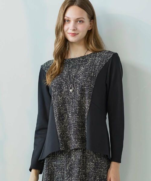 CORDIER / コルディア カットソー | 【M~4Lサイズ/セットアップ/洗える】セナプリントジャージプルオーバー | 詳細12