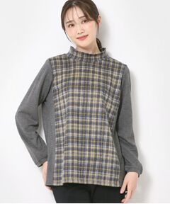 CORDIER / コルディア チュニック | 【M～4Lサイズ】ウインターチェックチュニックプルオーバー